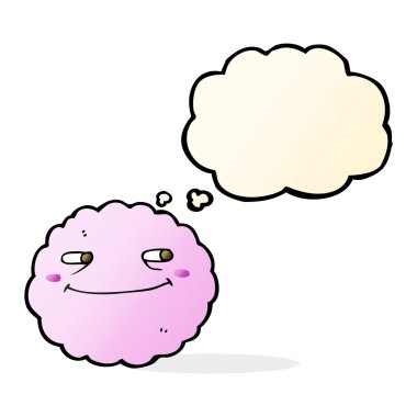 Düşünce baloncuklu mutlu bulut