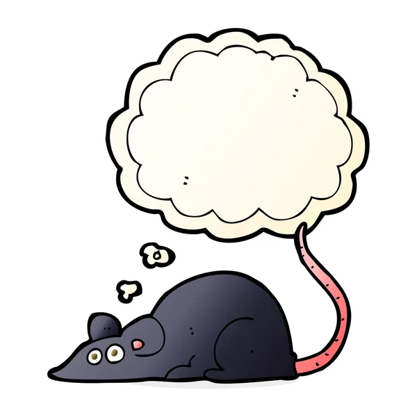 Cartoon black rat with thought bubble — Stock Vector