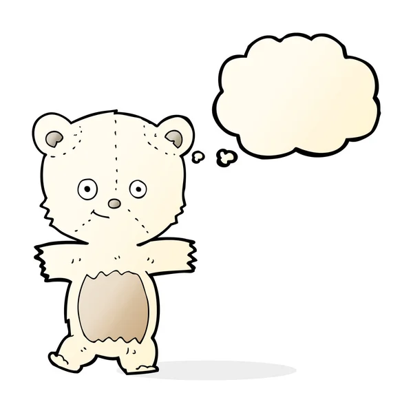 Aranyos rajzfilm jegesmedve a gondolat buborék — Stock Vector