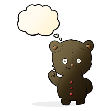 çizgi film siyah ayı yavrusu ile düşünce balonu