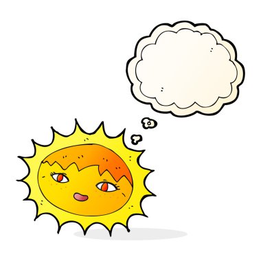 Düşünce baloncuklu güzel güneş