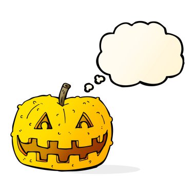 Düşünce baloncuklu çizgi film balkabağı