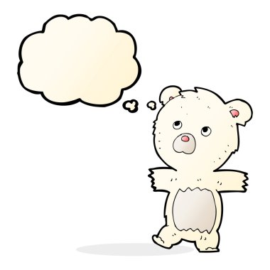 Düşünce baloncuklu şirin kutup ayısı çizgi filmi