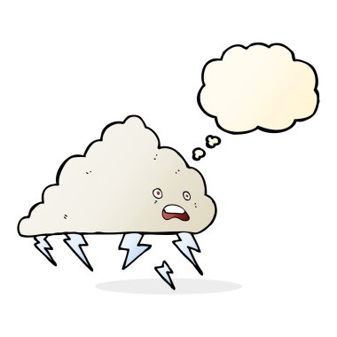 Düşünce baloncuklu karikatür gökgürültüsü