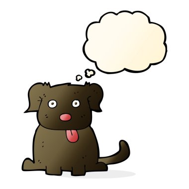 düşünce balonu ile karikatür köpek
