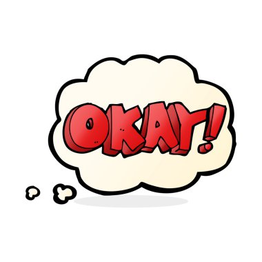 çizgi film tamam düşünce baloncuğuyla imzala