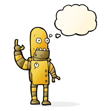 kabarcık karikatür sallanan altın robot ile sanıyordum