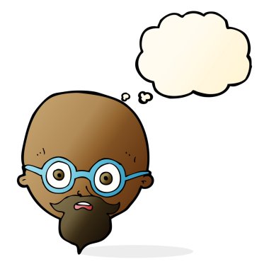 Çizgi film sakallı ve düşünce balonlu adamı şok etti.