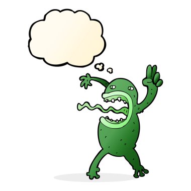 çizgi film çılgın kurbağa ile düşünce balonu