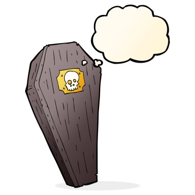 korkunç çizgi film tabut ile düşünce balonu