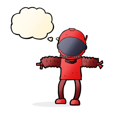 Düşünce balonu olan bir astronot.