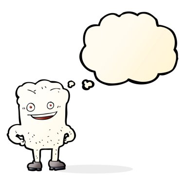Düşünce baloncuğu olan kendini beğenmiş bir çizgi film karakteri.