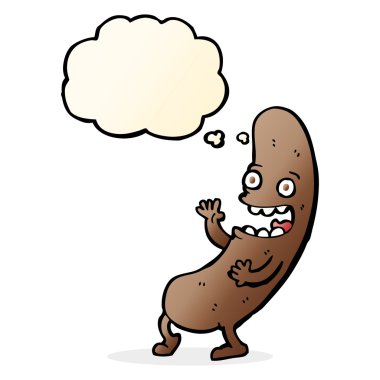 Düşünce baloncuklu çizgi film sosisi