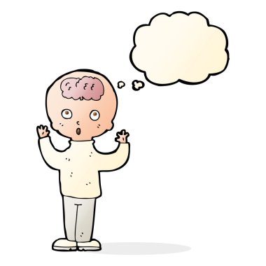 Düşünce baloncuğu olan çizgi film dehası