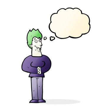 Düşünce baloncuklu çizgi film vampiri