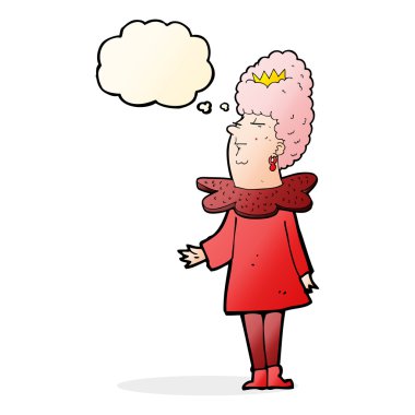Düşünce baloncuklu çizgi film kraliçesi