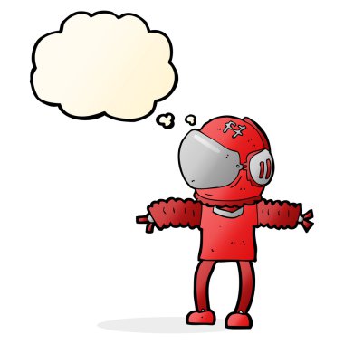 Düşünce balonu olan bir astronot.