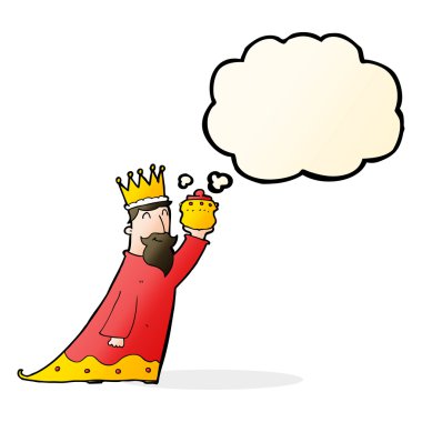 Düşünce baloncuğu olan üç bilge adamdan biri.