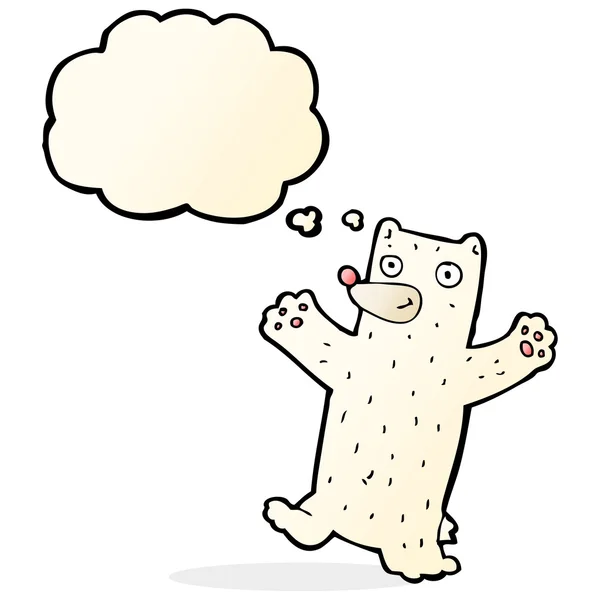 Kreskówka niedźwiedzia polarnego z bańki myśli — Wektor stockowy