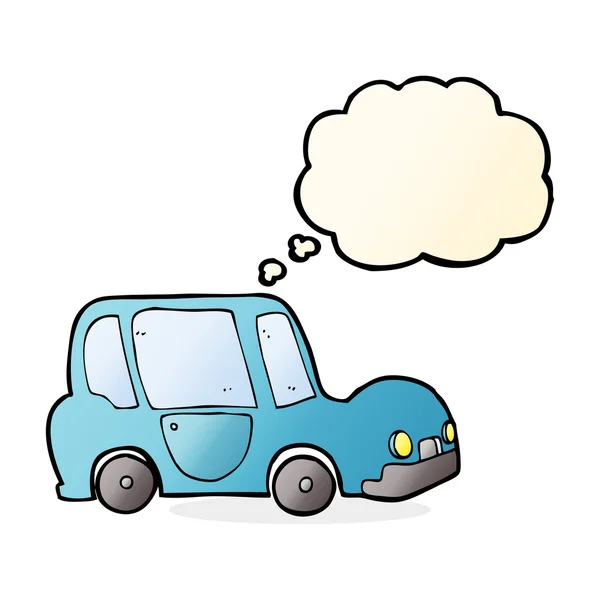 Kreslené auto s myšlenkovou bublinou — Stockový vektor