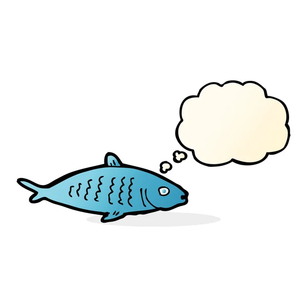Мультяшна риба з бульбашкою думок — стоковий вектор
