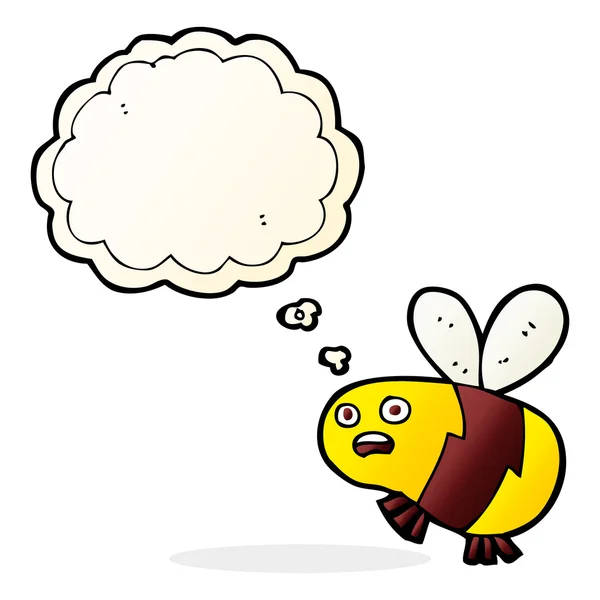 有思想气泡的卡通蜜蜂 — 图库矢量图片