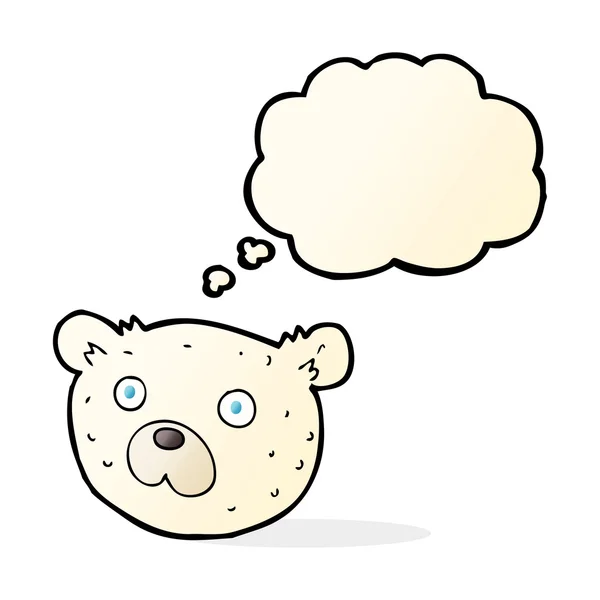 Urso polar dos desenhos animados com bolha de pensamento —  Vetores de Stock