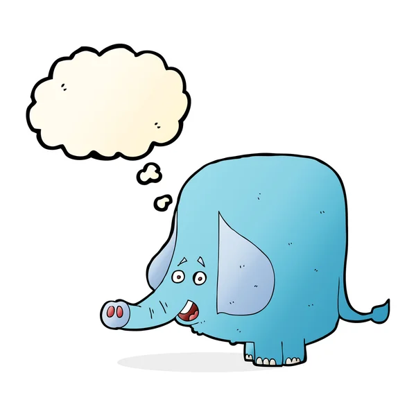 Cartoon funny elephant with thought bubble — Stock Vector