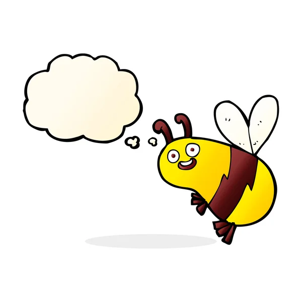 Śmieszne kreskówki pszczoła z bańki myślowej — Wektor stockowy