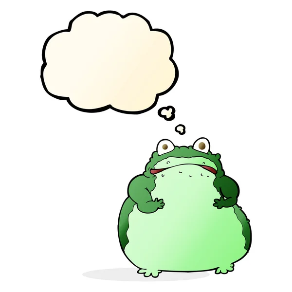 Cartoon-Frosch mit Gedankenblase — Stockvektor