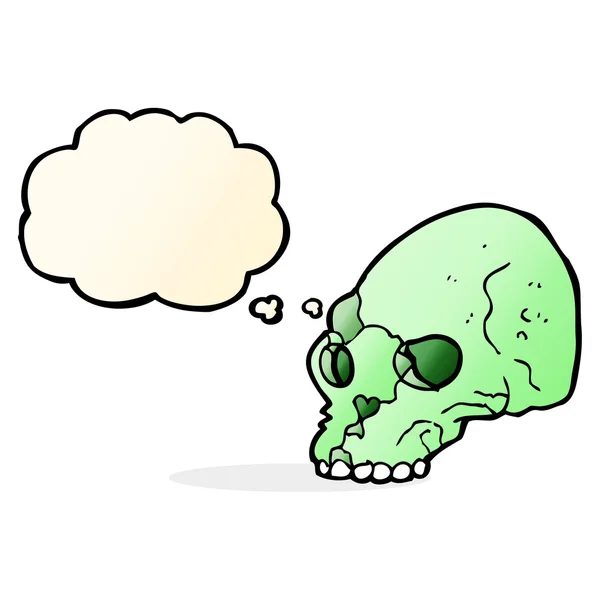 Kreskówki straszne czaszki z bańki myślowej — Wektor stockowy