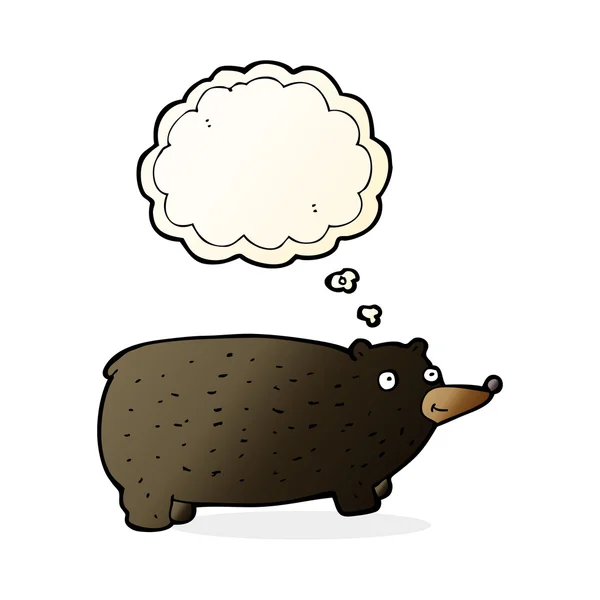 Urso de desenho animado engraçado com bolha de pensamento — Vetor de Stock