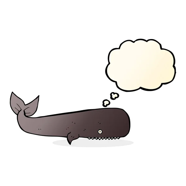 Cartoon-Wal mit Gedankenblase — Stockvektor