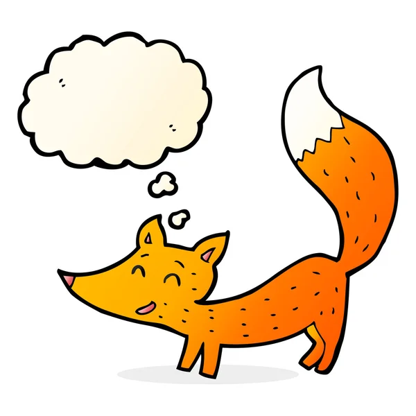 Cartoon little fox with thought bubble — Stock Vector