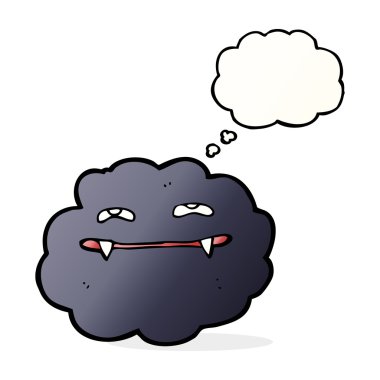 Düşünce baloncuklu çizgi vampir bulutu