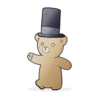 Şapkalı çizgi film ayısı.