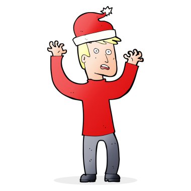 çizgi film adam Noel için hazır