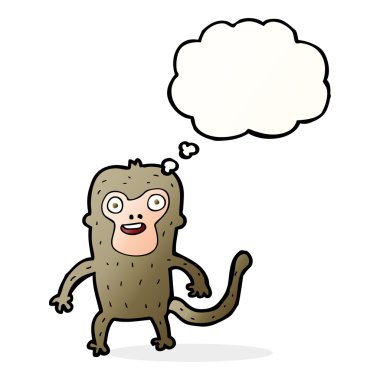 Düşünce balonlu çizgi film maymunu