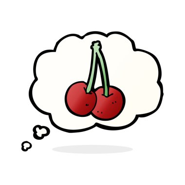 Düşünce baloncuklu kirazlar