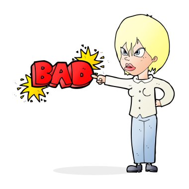 karikatür kadını suçlayarak