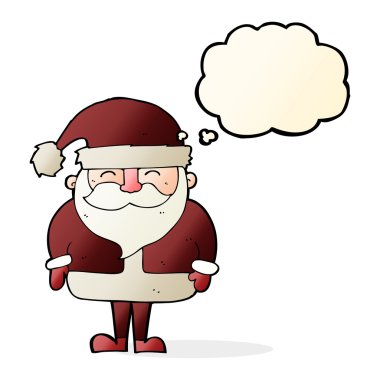 Düşünce baloncuklu çizgi film Noel Baba