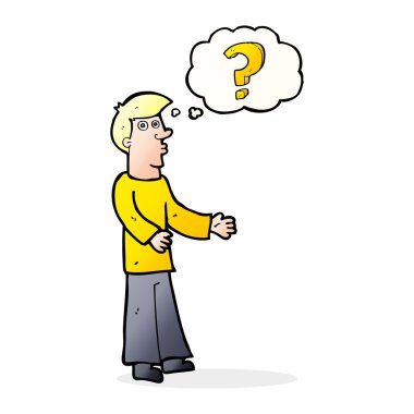 Çizgi filmci soru soruyor.