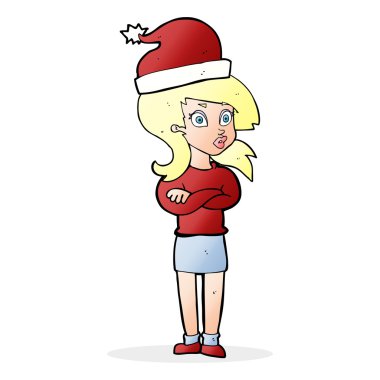 çizgi film kadın Noel için hazır