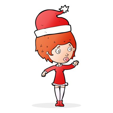 çizgi film kadın Noel için hazır