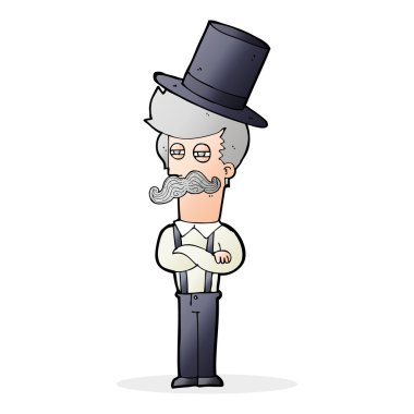 çizgi adam giyen üst şapka