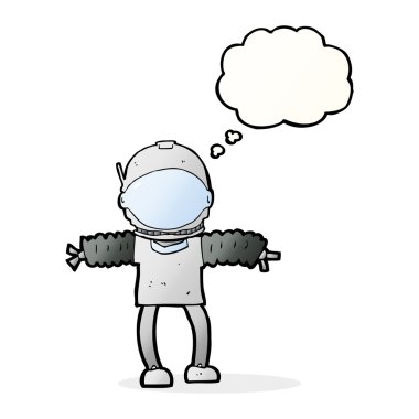 Düşünce balonu olan bir astronot.