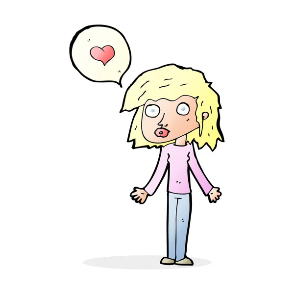 Cartoon vrouw verliefd — Stockvector