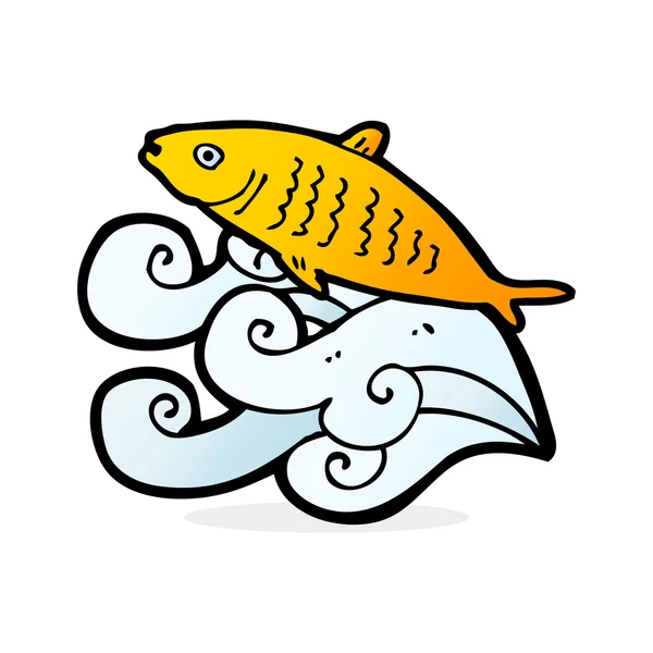 Ilustración de dibujos animados de peces — Archivo Imágenes Vectoriales