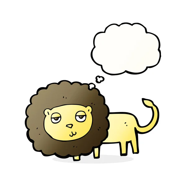 Kreslený lev s myšlenkovou bublinou — Stockový vektor