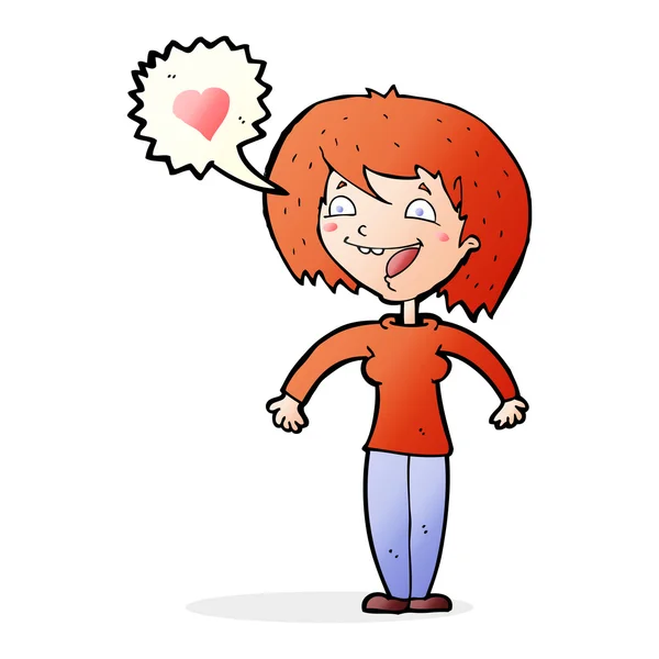 Cartoon woman in love — Stock Vector